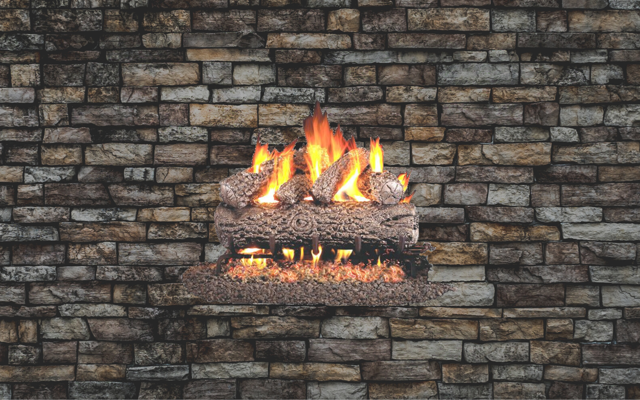 Ventis Allegheny Oak Natural Gas Log Set - 30" (Vented) (Burner Included)