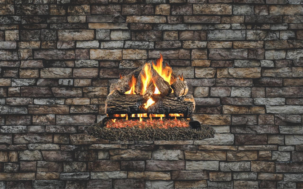 Ventis Burnt Mountain Natural Gas Log Set - 30" (Vented) (Burner Included)